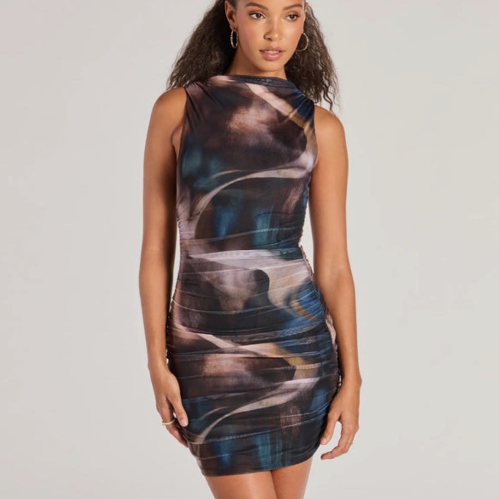 Windsor blue mini dress tie dye